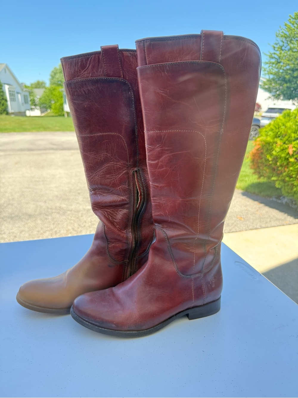 Frye Chestnut Leather Riding Boots